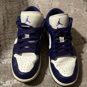Nike Jordan low Dunk Purple and White Shoes